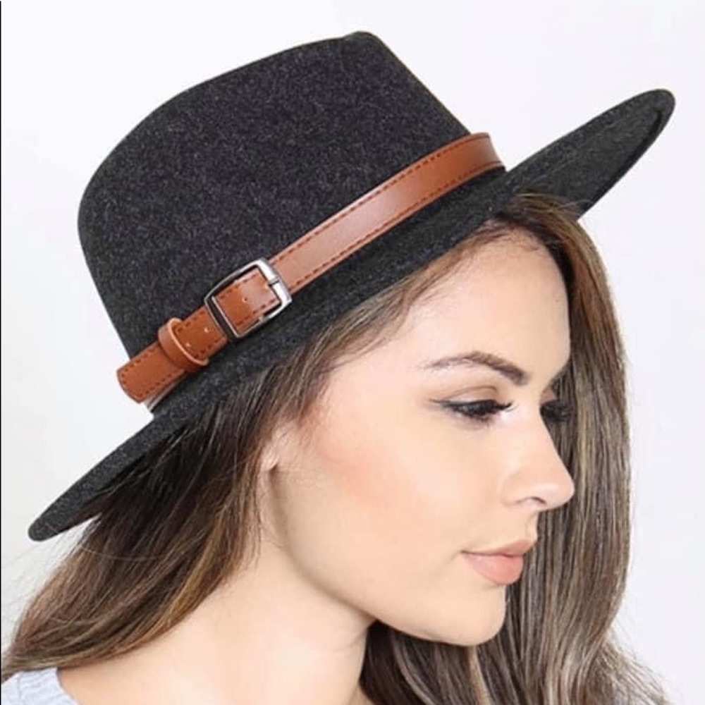 Charcoal brimmed hat